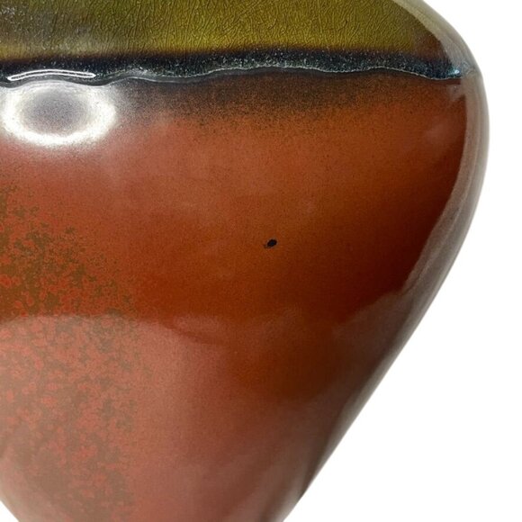 Southwestern Style Ceramic Bulb Vase Drip Glazed Decorative Retro Home Decor - Picture 3 of 6